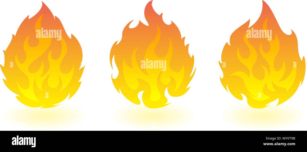 Fireballs. Set of vector fire design elements Stock Vector Image & Art
