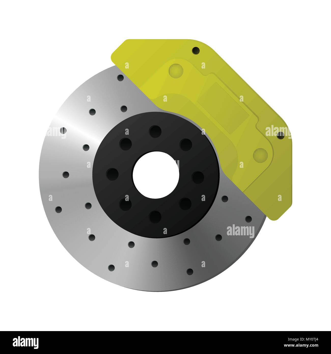 Yellow brake caliper Stock Vector Images Alamy
