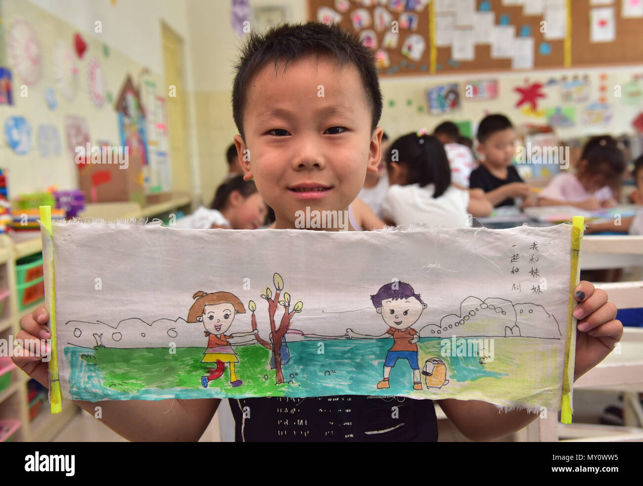 Shijiazhuang CHINA 4th June 2018 Kids Make Handicrafts With Recycled Materials At A Kindergarten In North Chinas Hebei Province Shijiazhuang CHINA 4th June 2018 Kids Make Handicrafts With Recycled Materials At A Kindergarten In North Chinas Hebei Province