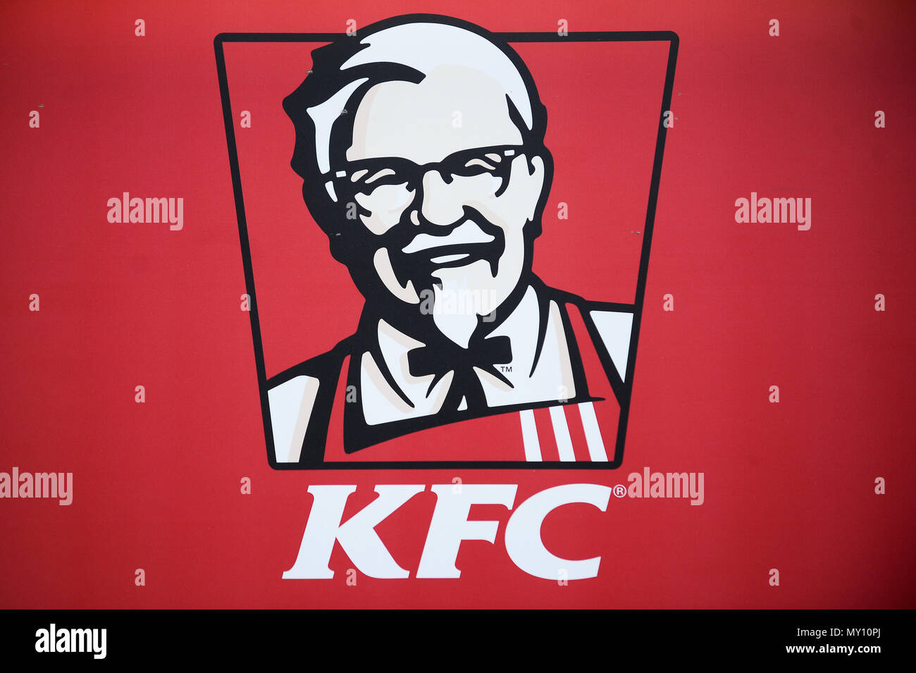KFC logo is seen in Krakow. Krakow is a the second largest city in ...
