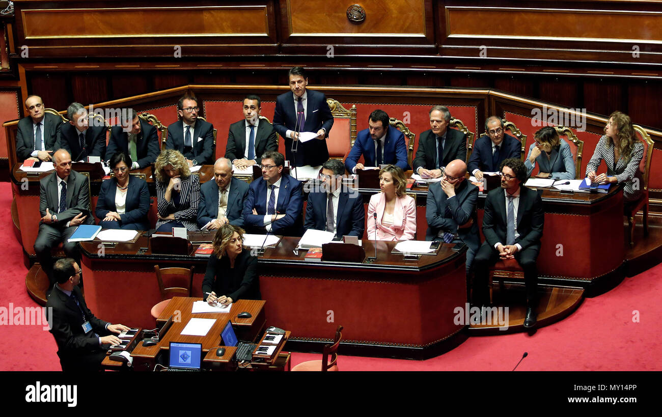 Senato Rome Rome, Italy. 5th June, 2018. Il tavolo dei Ministri. New Ministers Roma ...