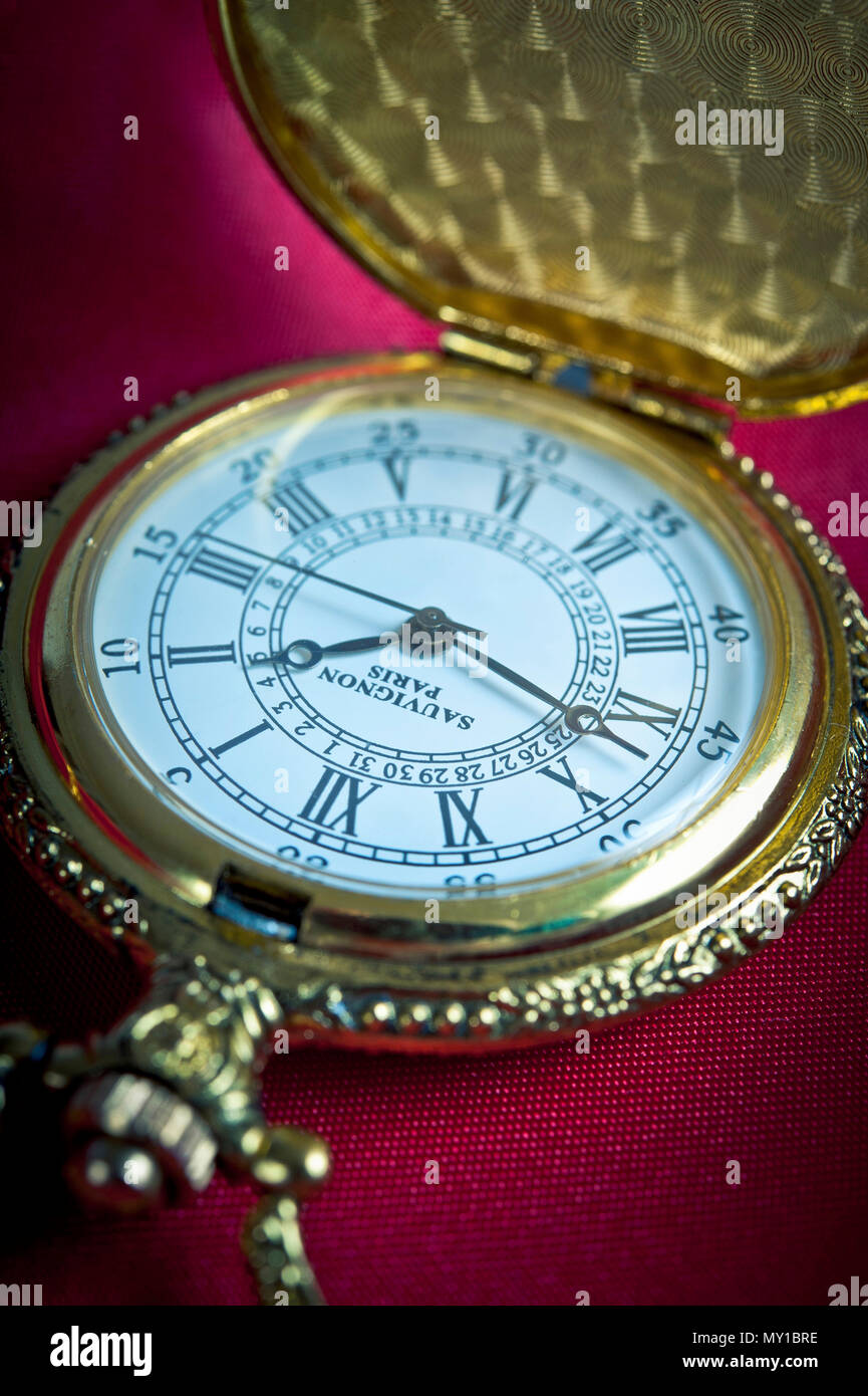 golden luxury vintage pocket watch Stock Photo - Alamy