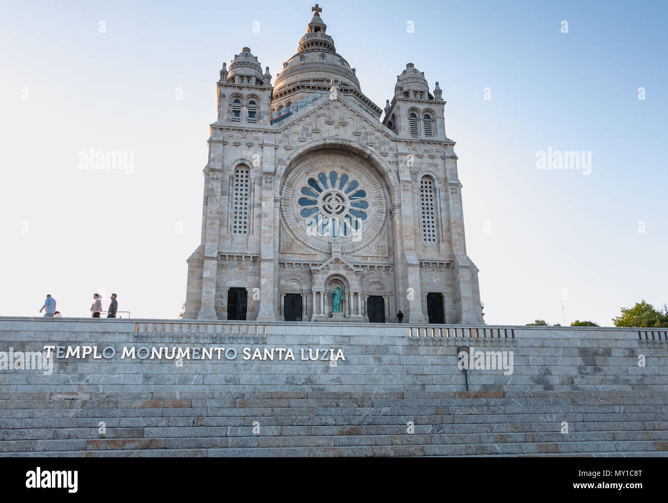 Viana do Castelo, Portugal - May 10, 2018: Architectural detail of Santa Luzia Basilica, in northern Portugal on a spring day Stock Photo