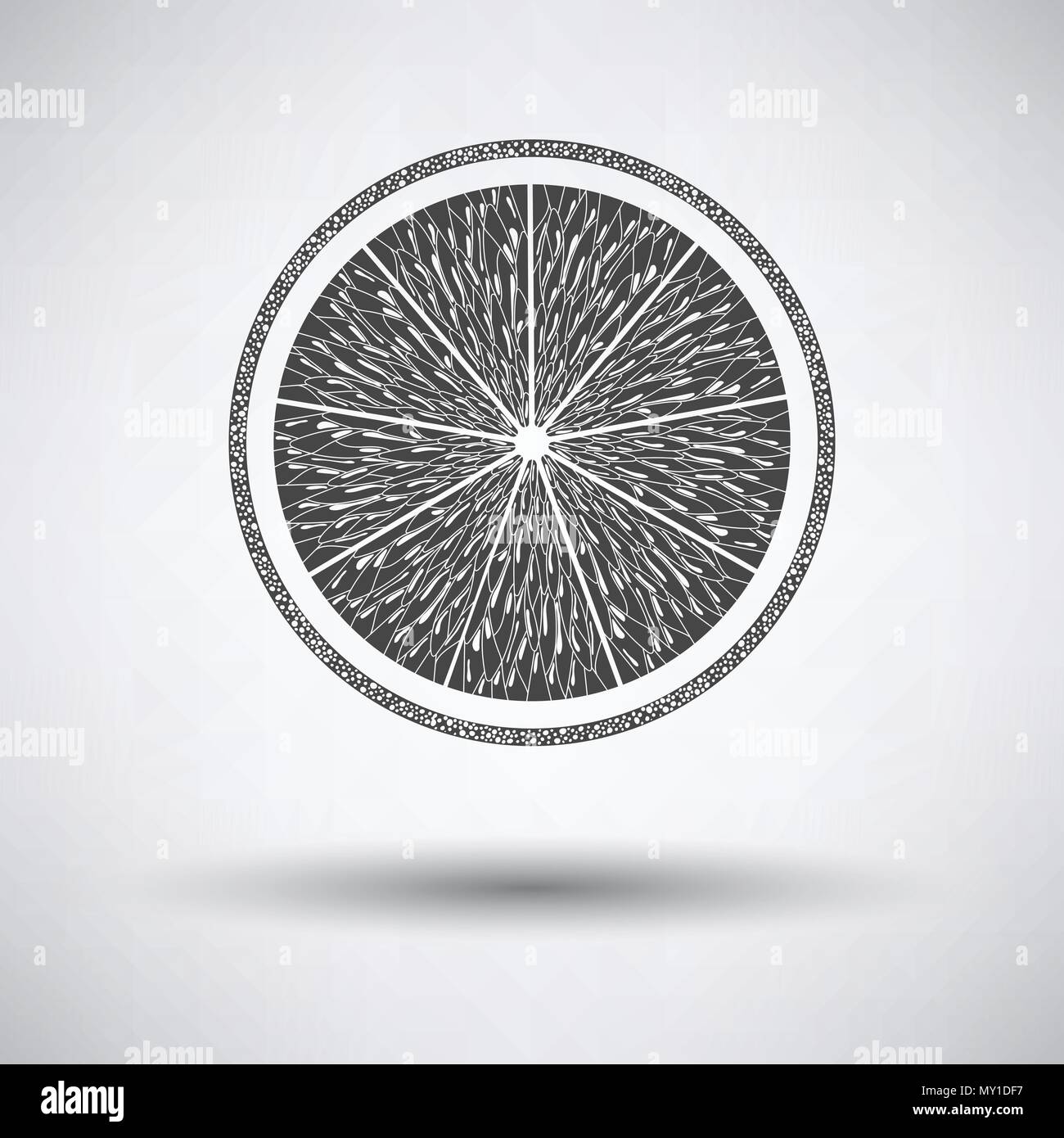 Icon of Orange on gray background, round shadow. Vector illustration ...