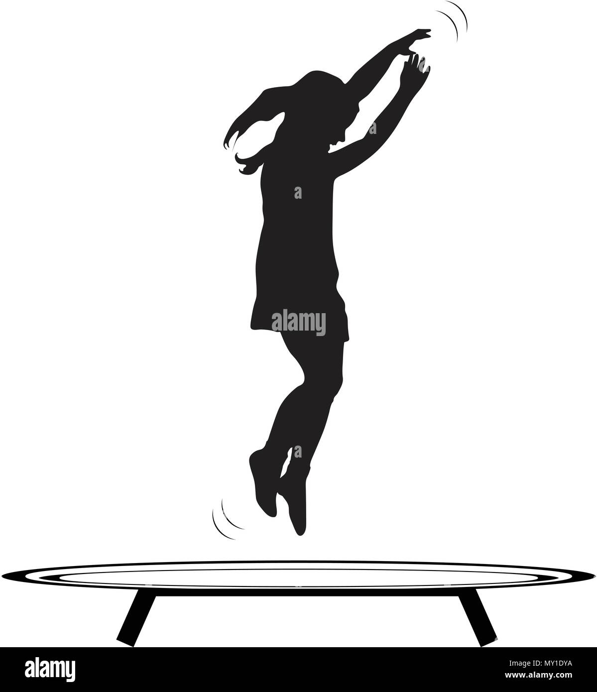 girl jumping trampoline vector silhouette Stock Vector Image & Art - Alamy