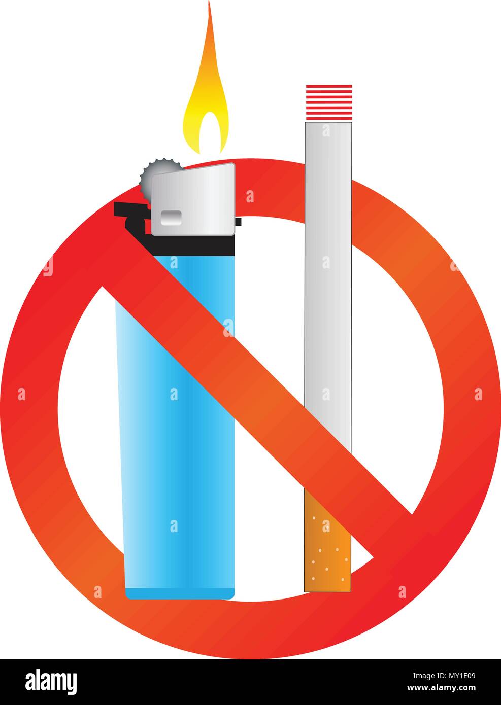 no smoking sign in vector format isolated on white background Stock