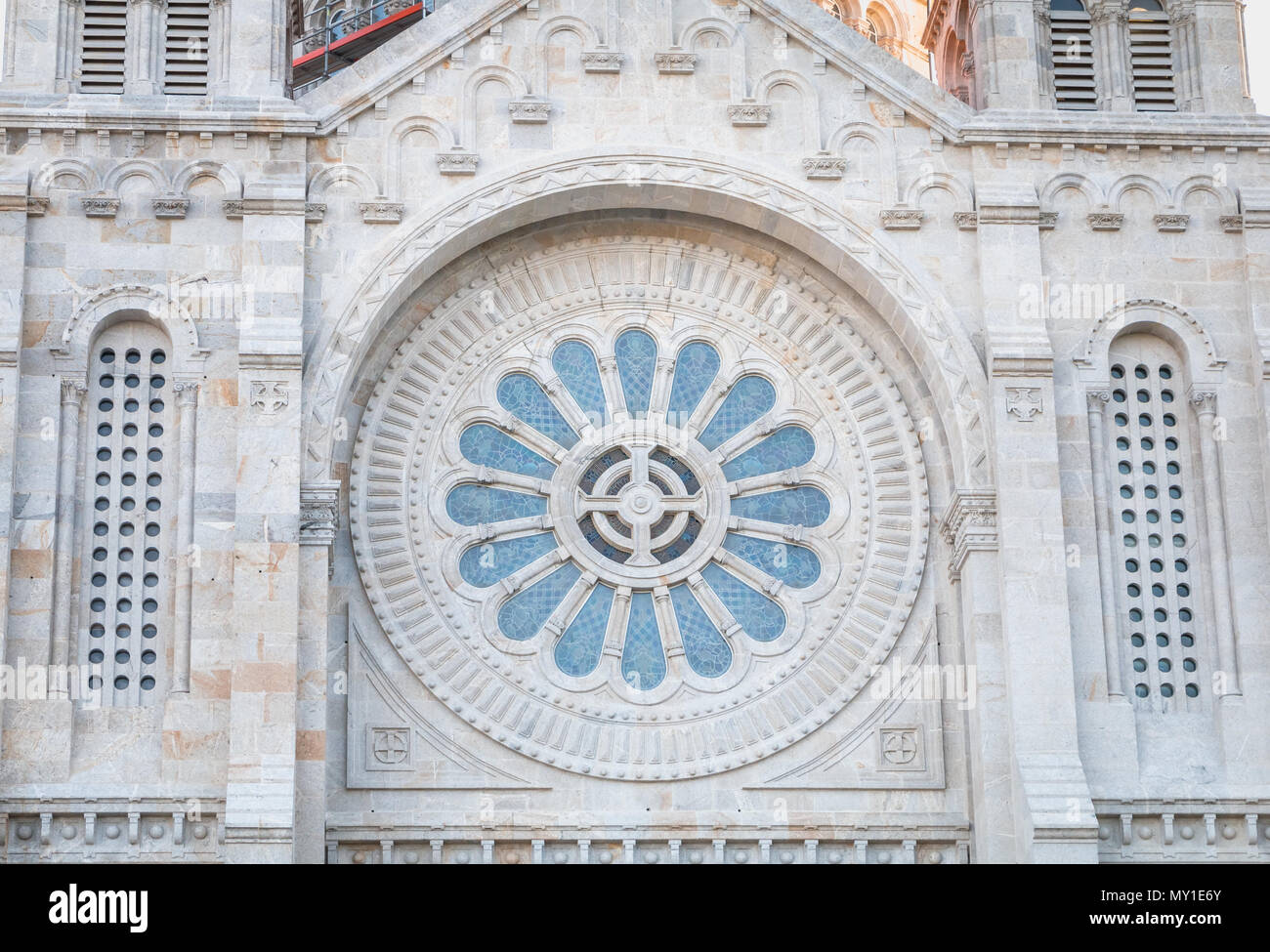 architectural detail of Santa Luzia basilica in Viana do Castelo in northern Portugal on a spring day Stock Photo