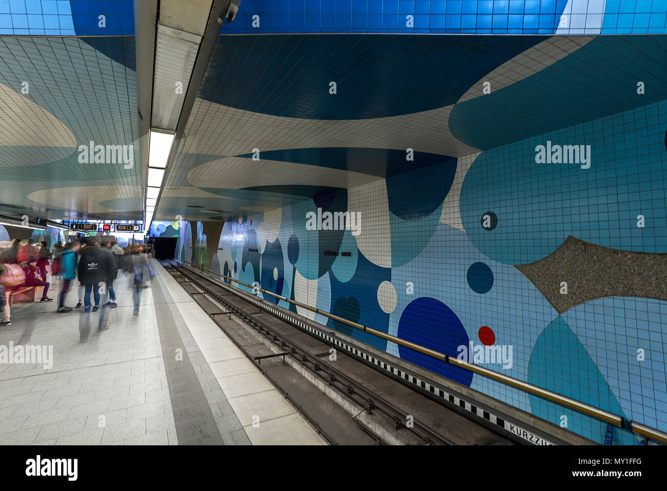 Subway station Wohrder Wiese, Nuremberg, Middle Franconia, Bavaria, Germany Stock Photo