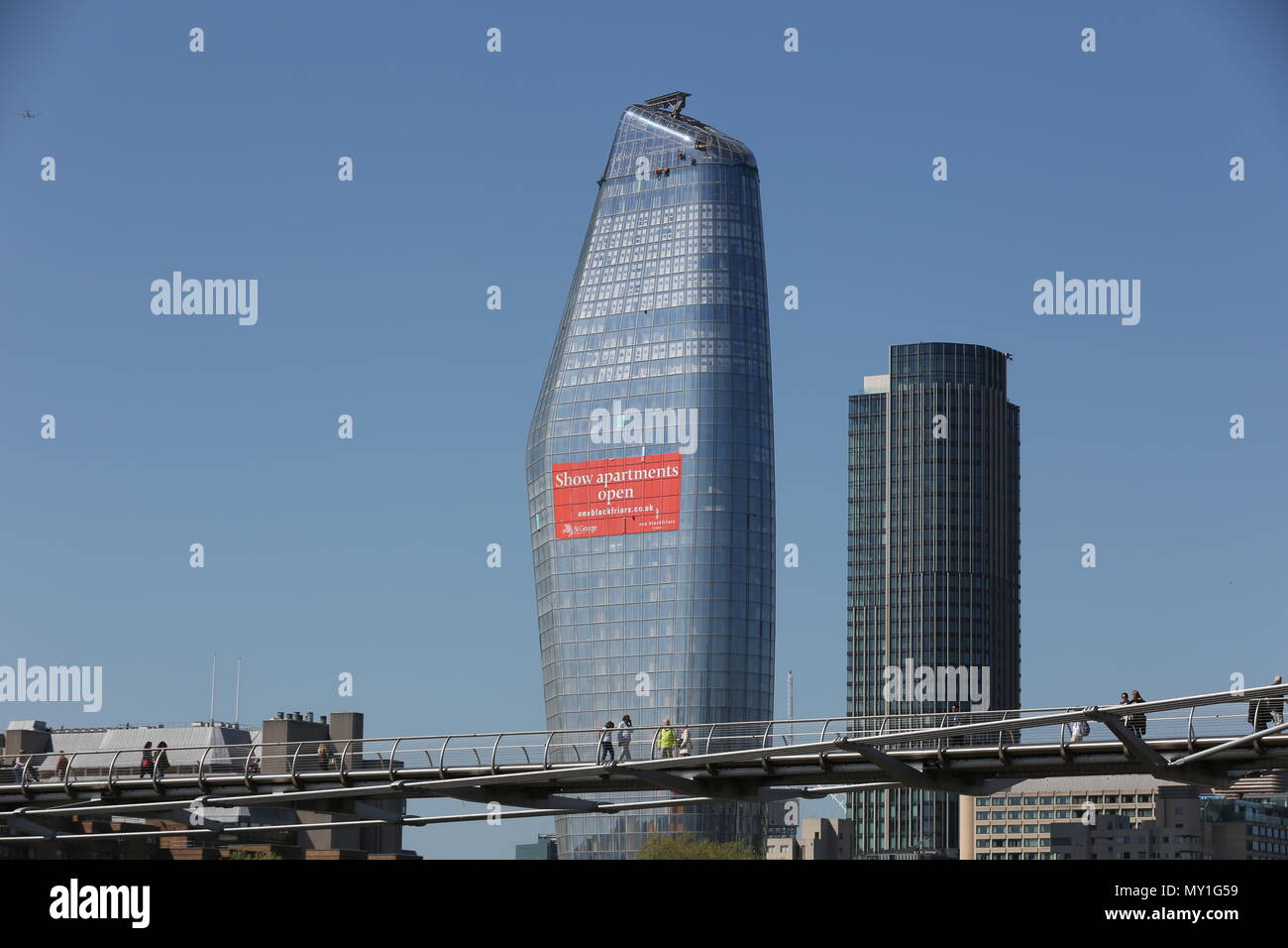 London - May 4, 2018. One Blackfriars, a 52-storey development of 170 m height, built by St. George South London Limited, No. 1 Blackfriars Stock Photo