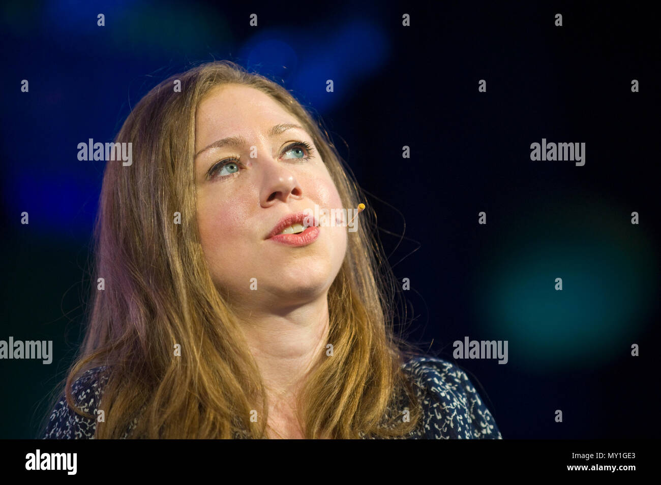 Chelsea Clinton campaigner & author speaking on stage at Hay Festival 2018 Hay-on-Wye Powys Wales UK Stock Photo