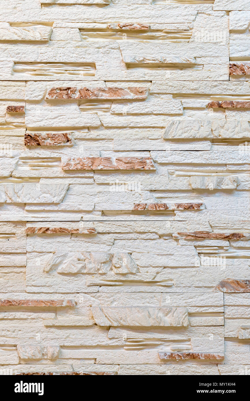 Wall Made Of Decorative Light Brown Stone Decorating For The