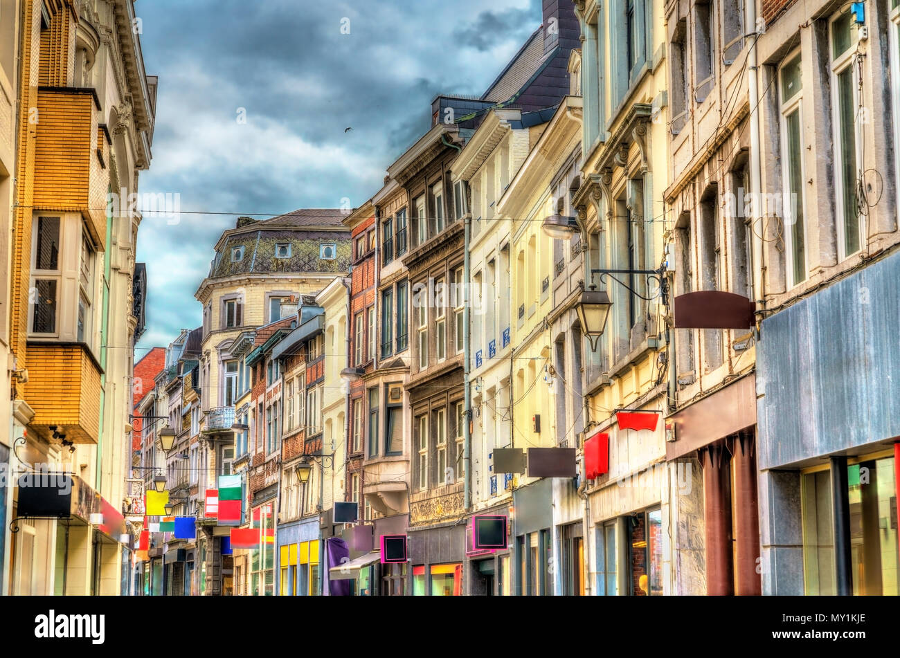 Typical buildings in the city centre of Liege, Belgium Stock Photo