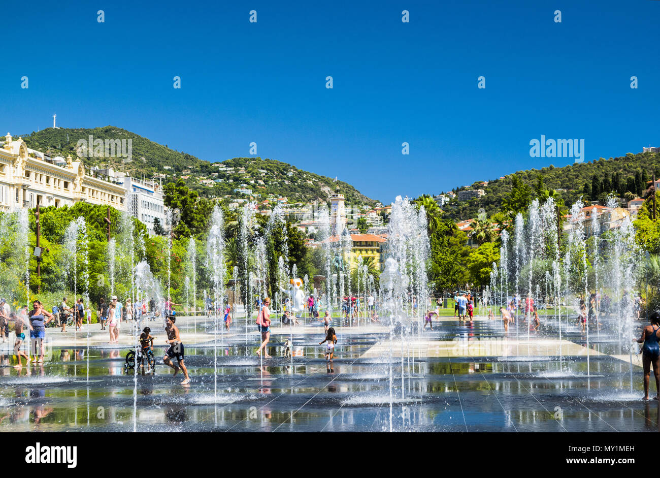 Central park fountains in Nice, France Stock Photo - Alamy