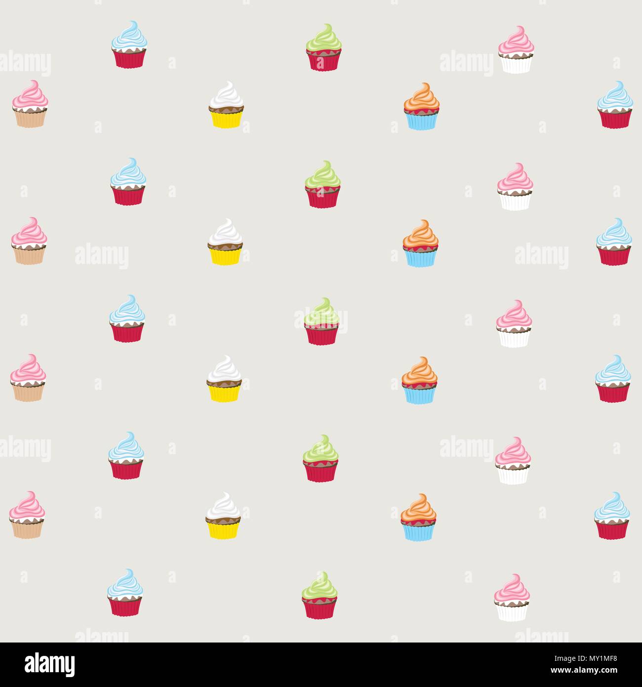 Seamless pattern with decorated cupcakes Stock Vector Image & Art - Alamy