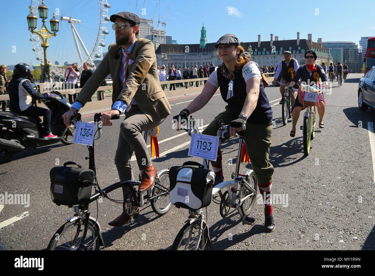 Over a thousand cyclists take part in the 10th annual Tweed Run riding ...
