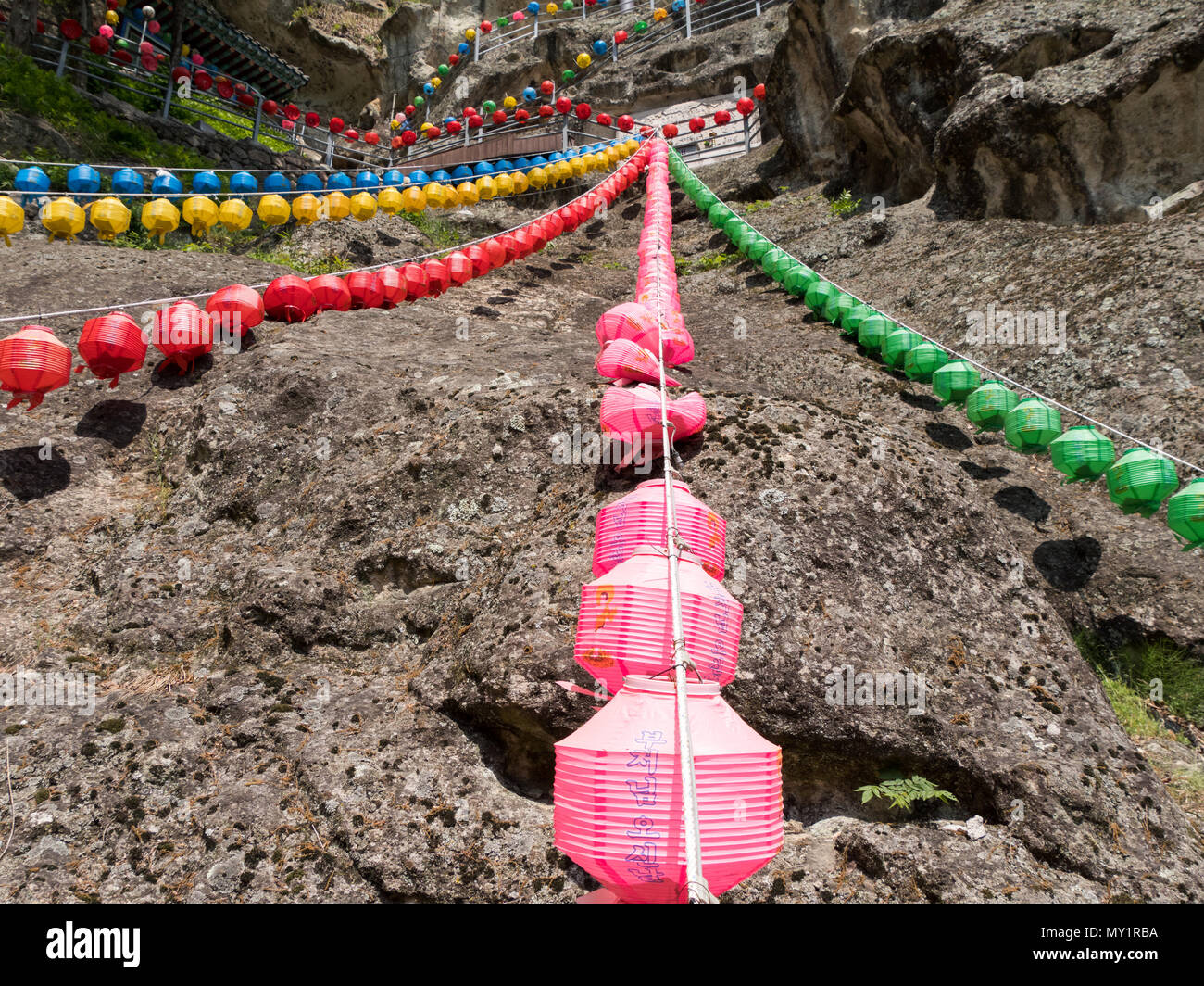 Lanterns of Buddhist temples in South Korea Stock Photo
