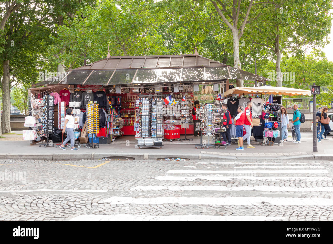 Souvenir shop near the Eiffel tower Paris France Stock Photo Alamy