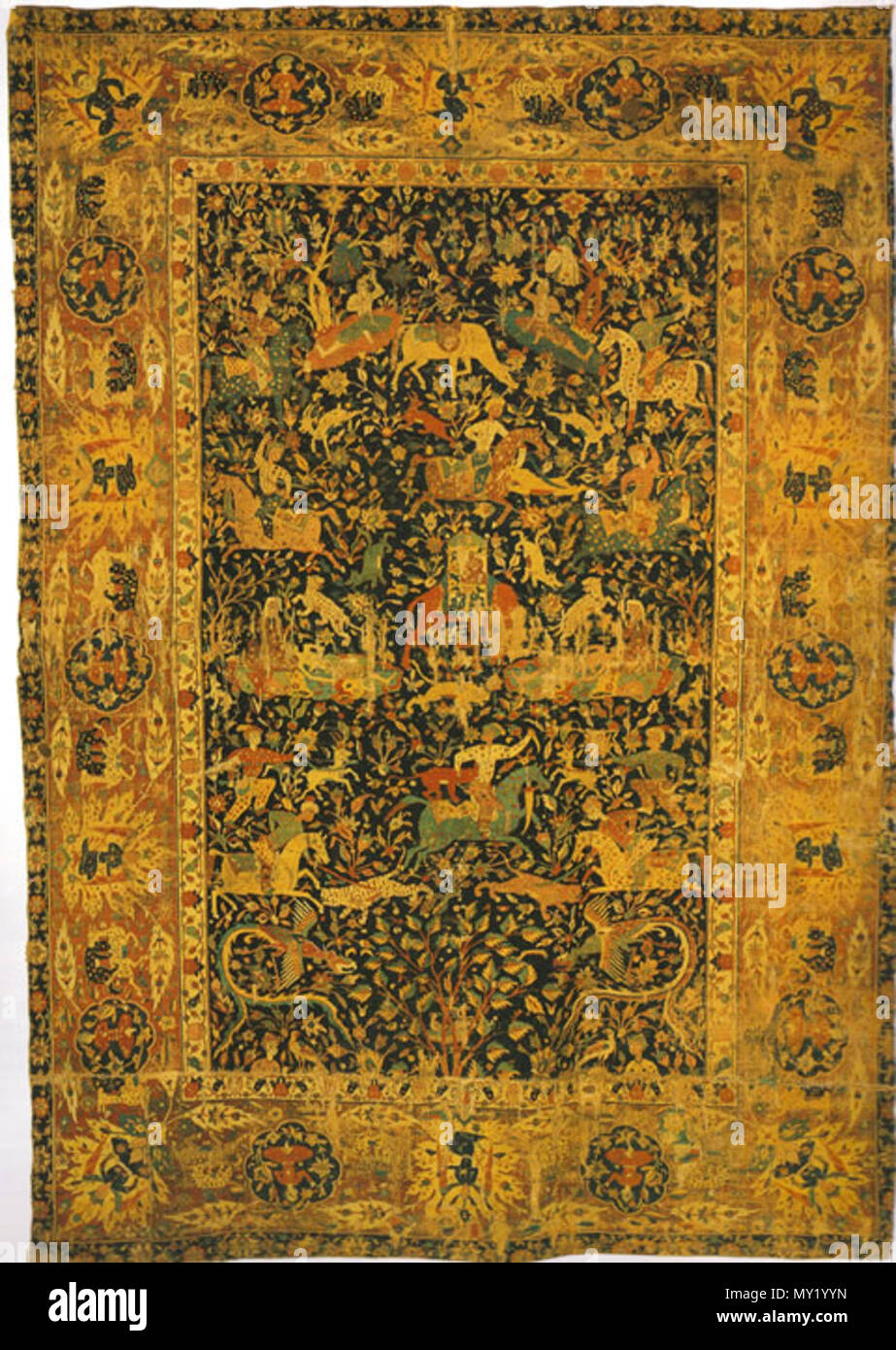 English: Sanguszko carpet. Polski: Kilim Sanguszków. . second half of 16th  century 542 Sanguszko carpet 02 Stock Photo - Alamy