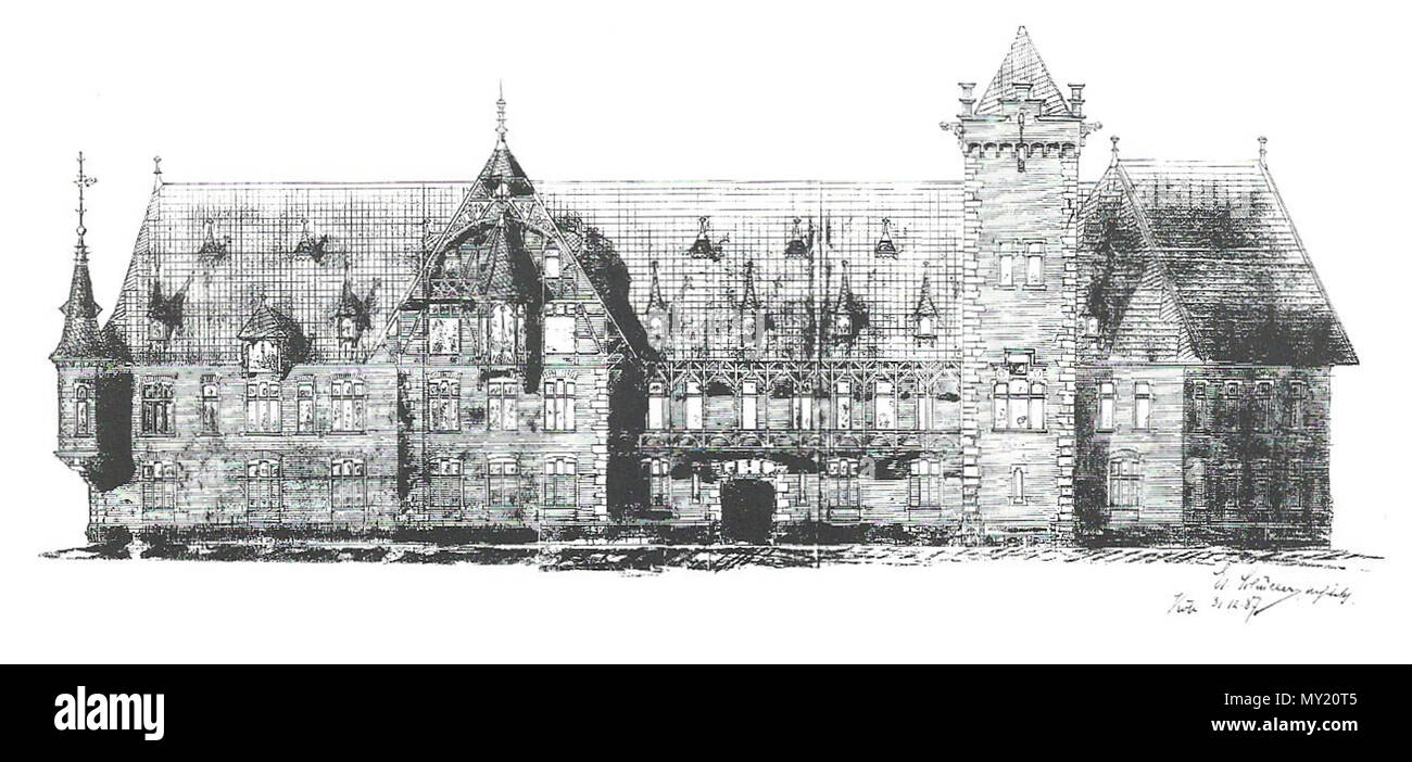 477 Schloss Harff Entwurf Verwalterhaus Ökonomiegebäude Stock Photo