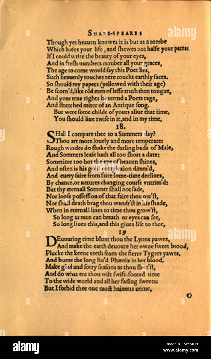Sonnets of shakespeare hi-res stock photography and images - Alamy