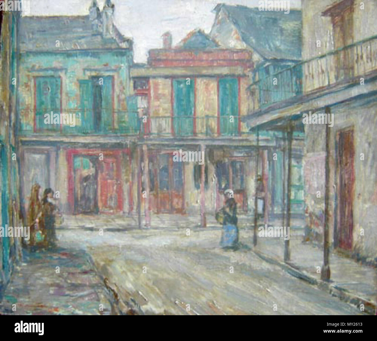 . 'Charter & Jefferson Streets, New Orleans' oil on board, by Albert