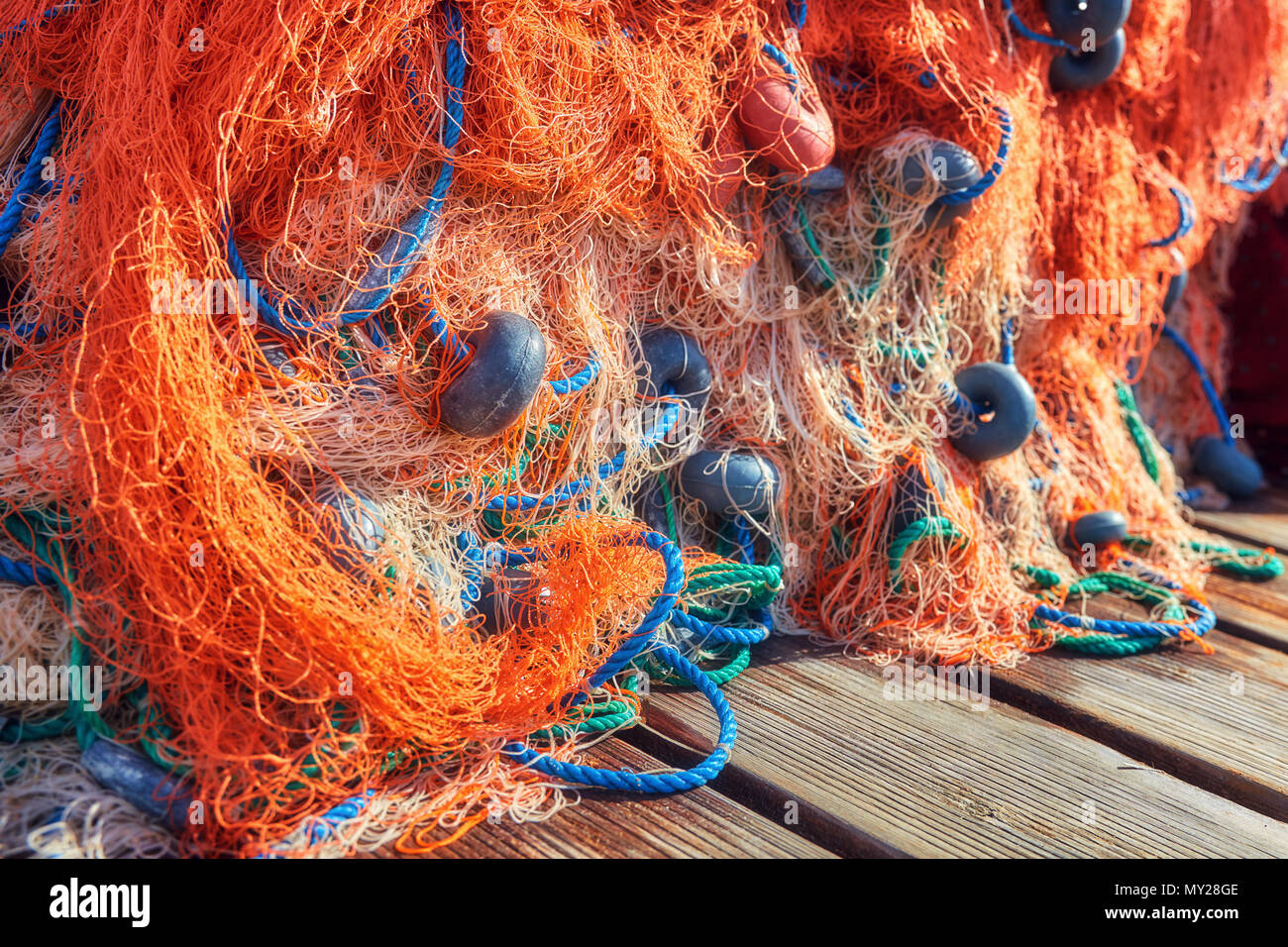 Fishing net pile hi-res stock photography and images - Alamy