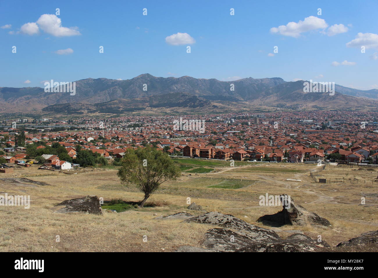 City Prilep - view from Marko's tower Stock Photo