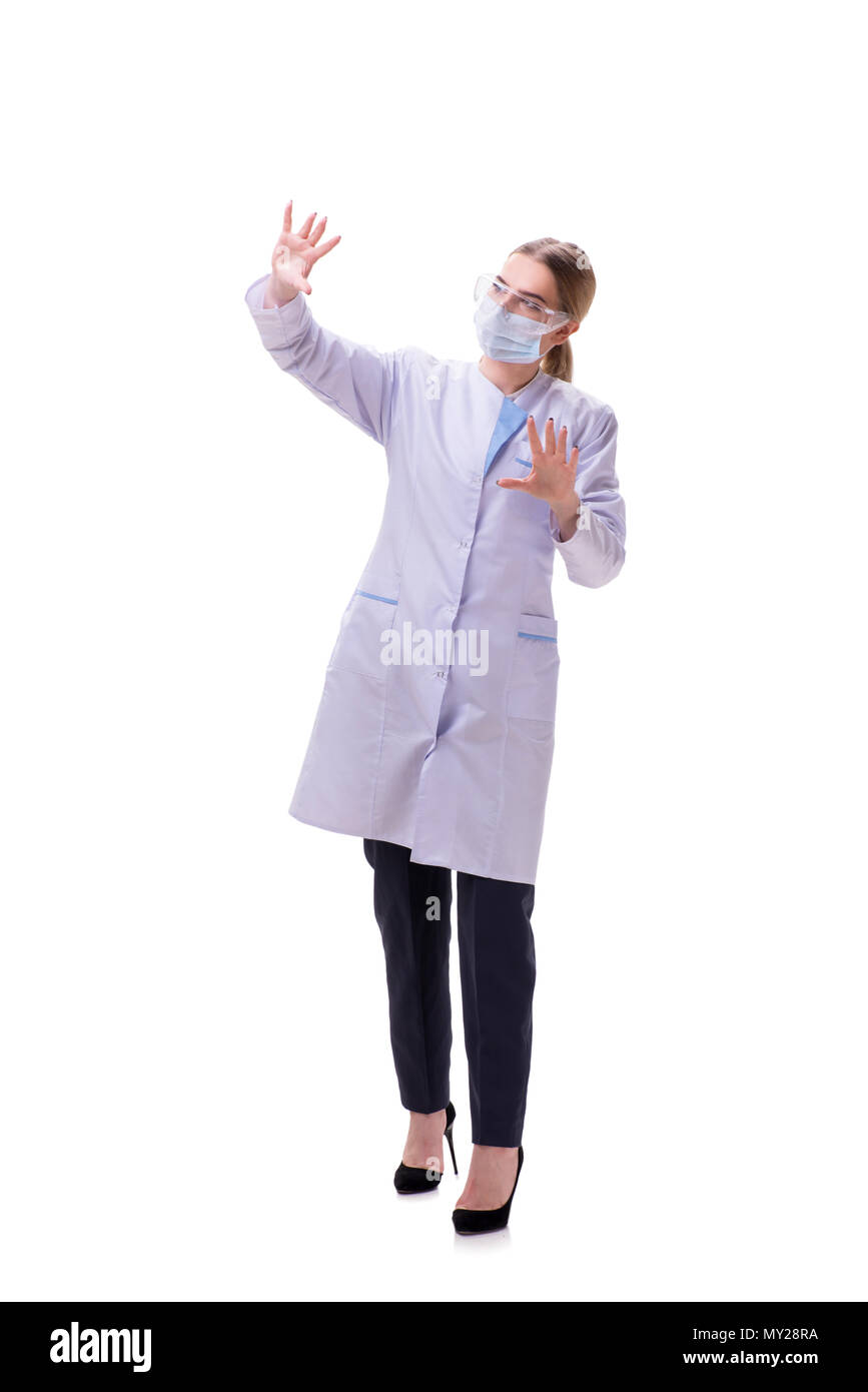 Young woman doctor isolated on white background Stock Photo - Alamy
