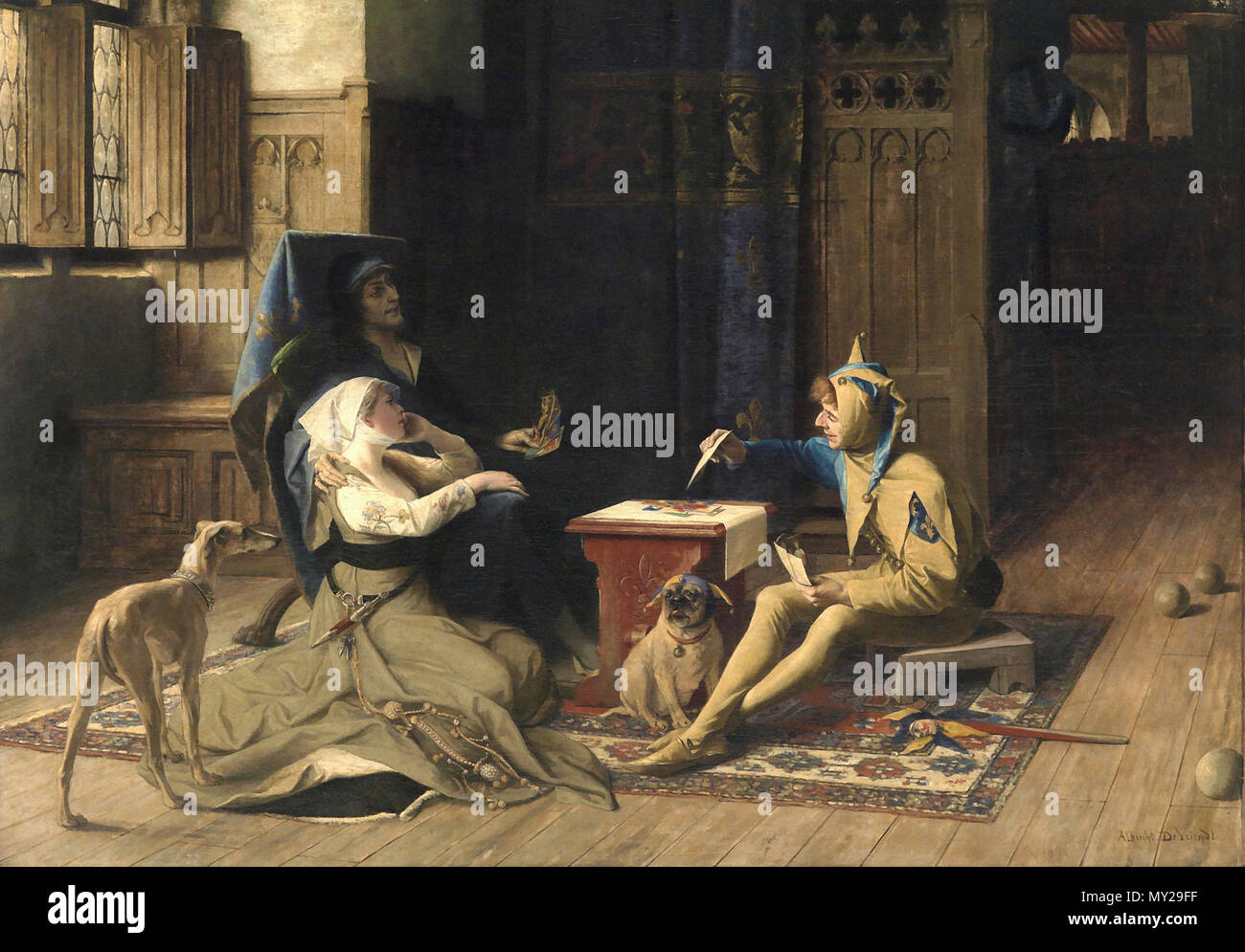 Vriendt Albrecht De - Charles VI the Mad King Playing Cards with His Court Jester 1 Stock Photo