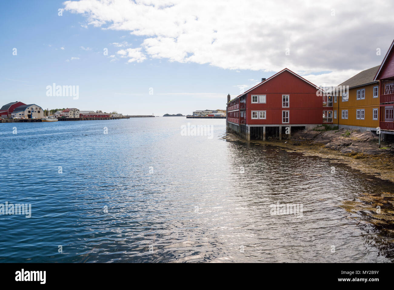 houses and piers in the village of Ringstad in Norway Stock Photo - Alamy
