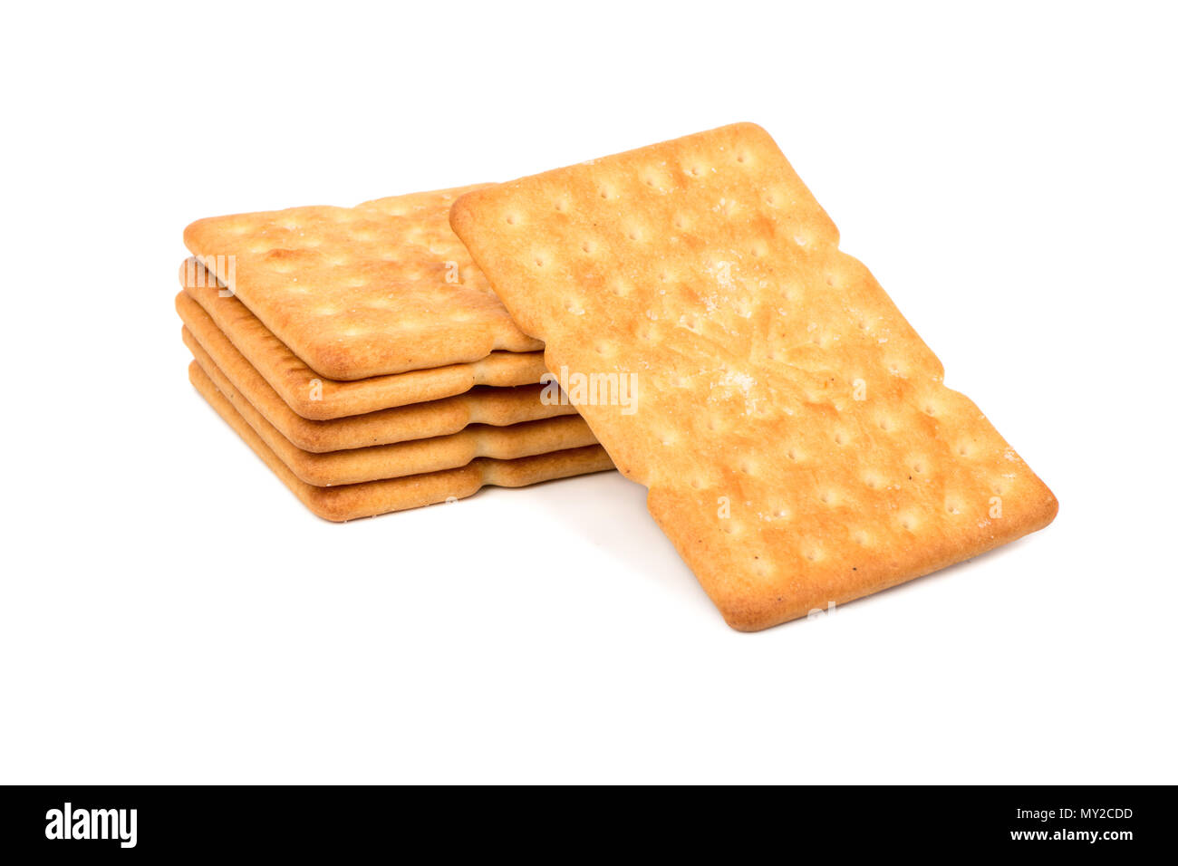 Rectangular stack of salty cracker on white background Stock Photo - Alamy