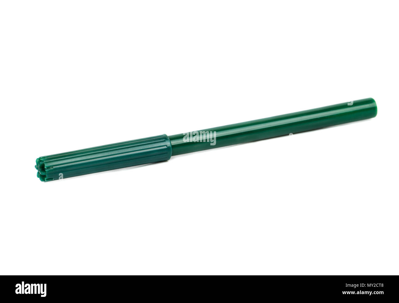 Green felt pen isolated on white background Stock Photo - Alamy