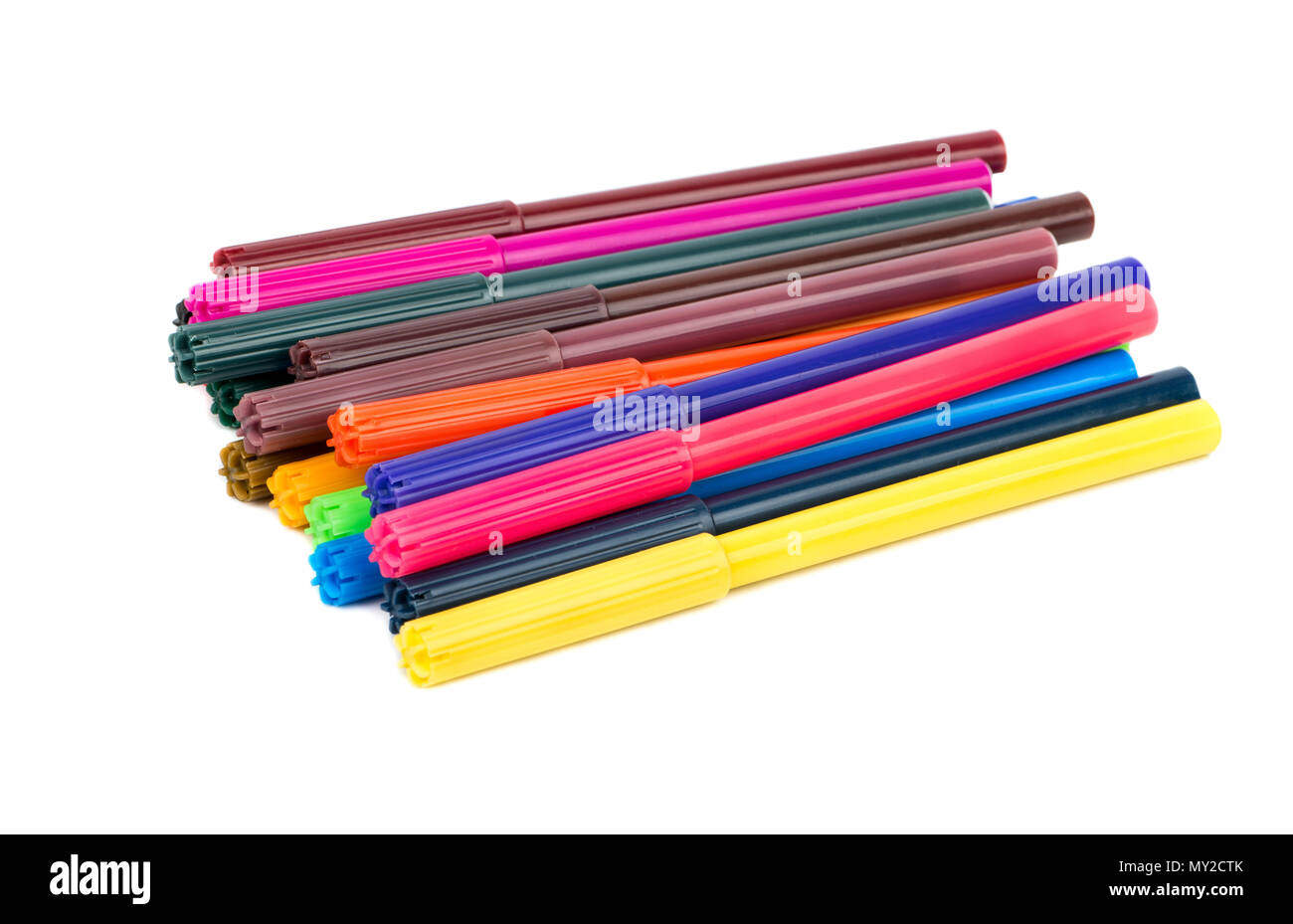 Set Of Colorful Felt Tip Markers Stock Photo - Download Image Now - Felt  Tip Pen, Colors, Arrangement - iStock