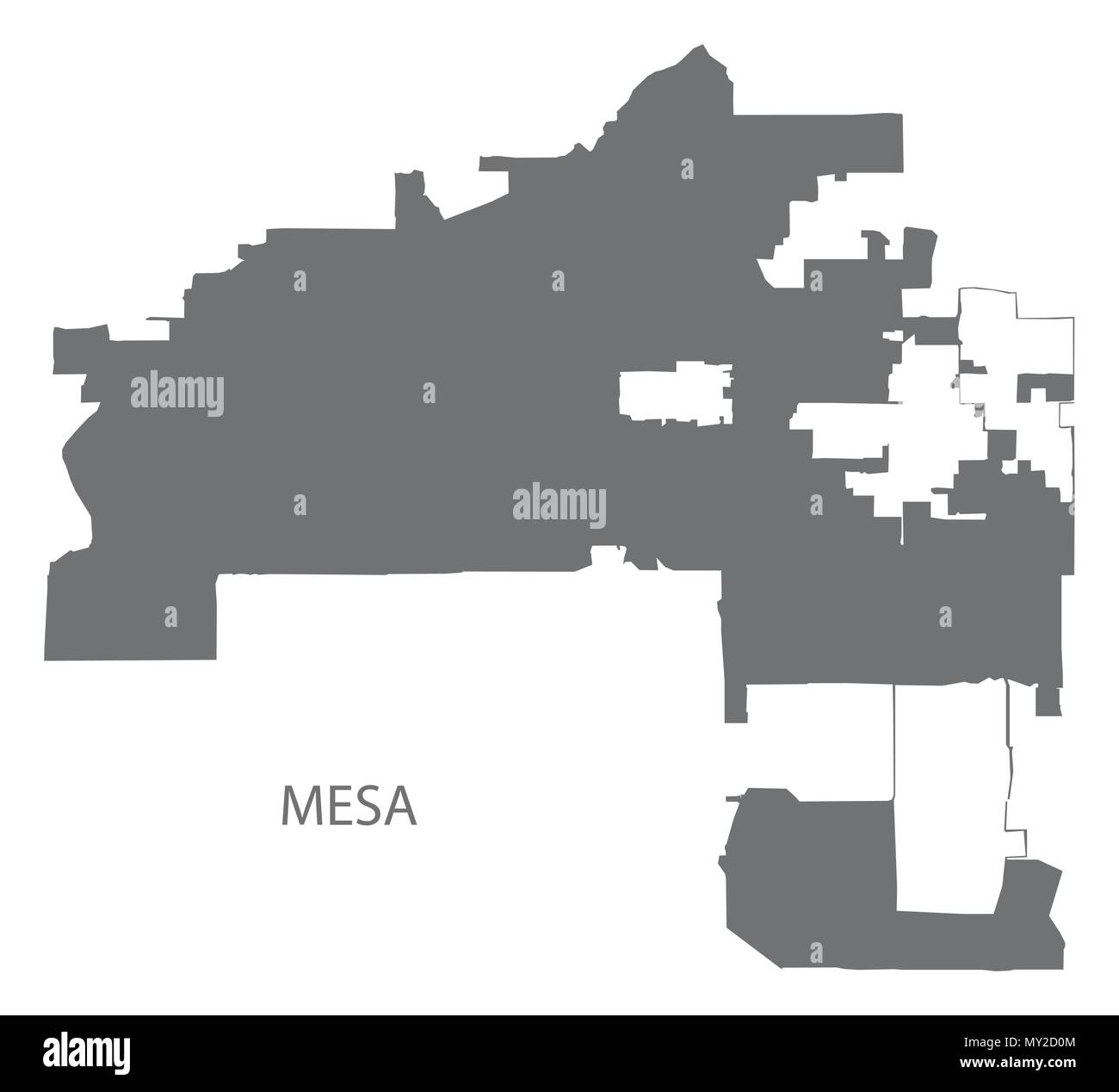 Mesa Arizona city map grey illustration silhouette shape Stock Vector