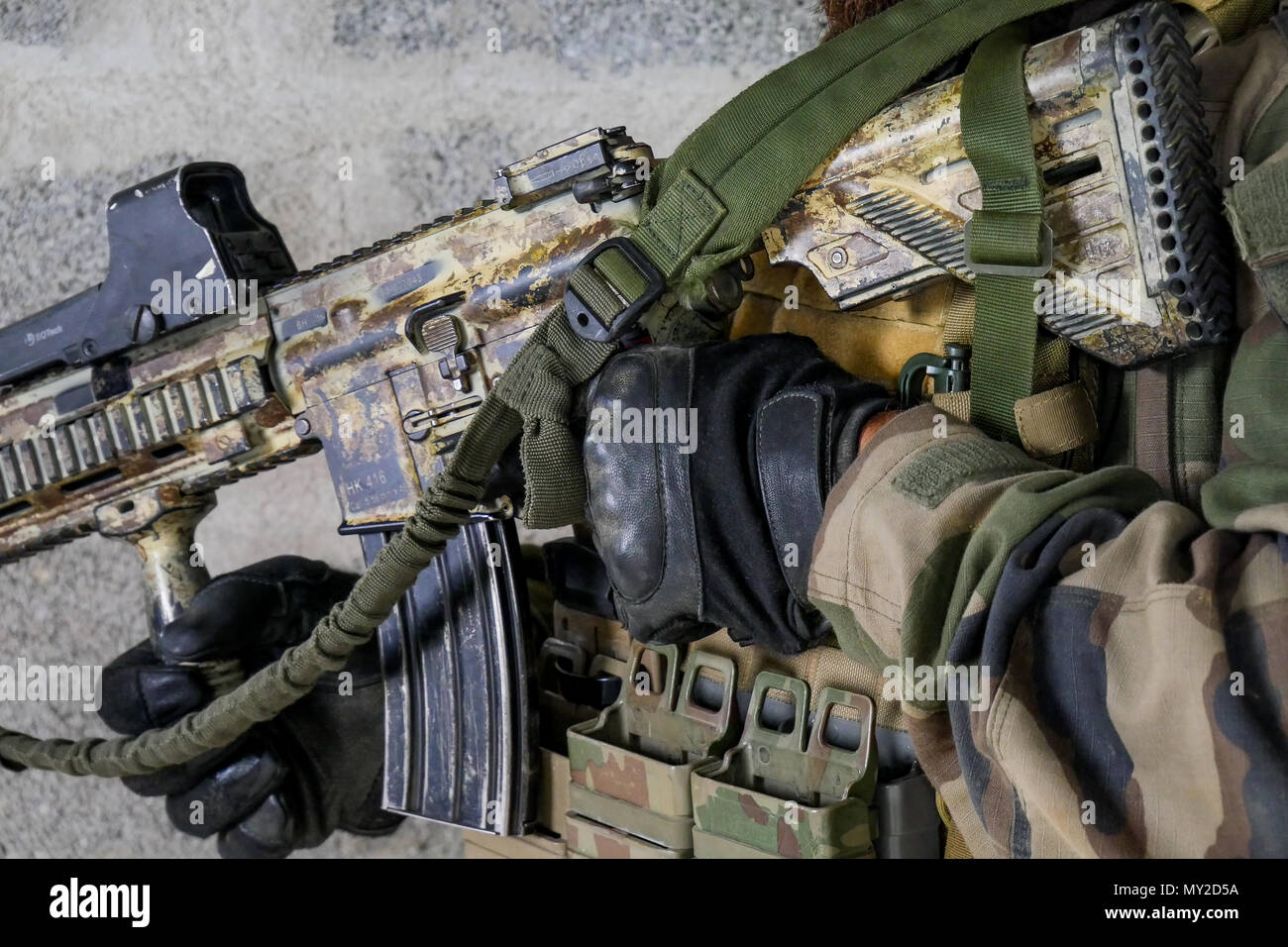 Weapons, military guns, Chambaran military camp, Isère, France Stock Photo  - Alamy