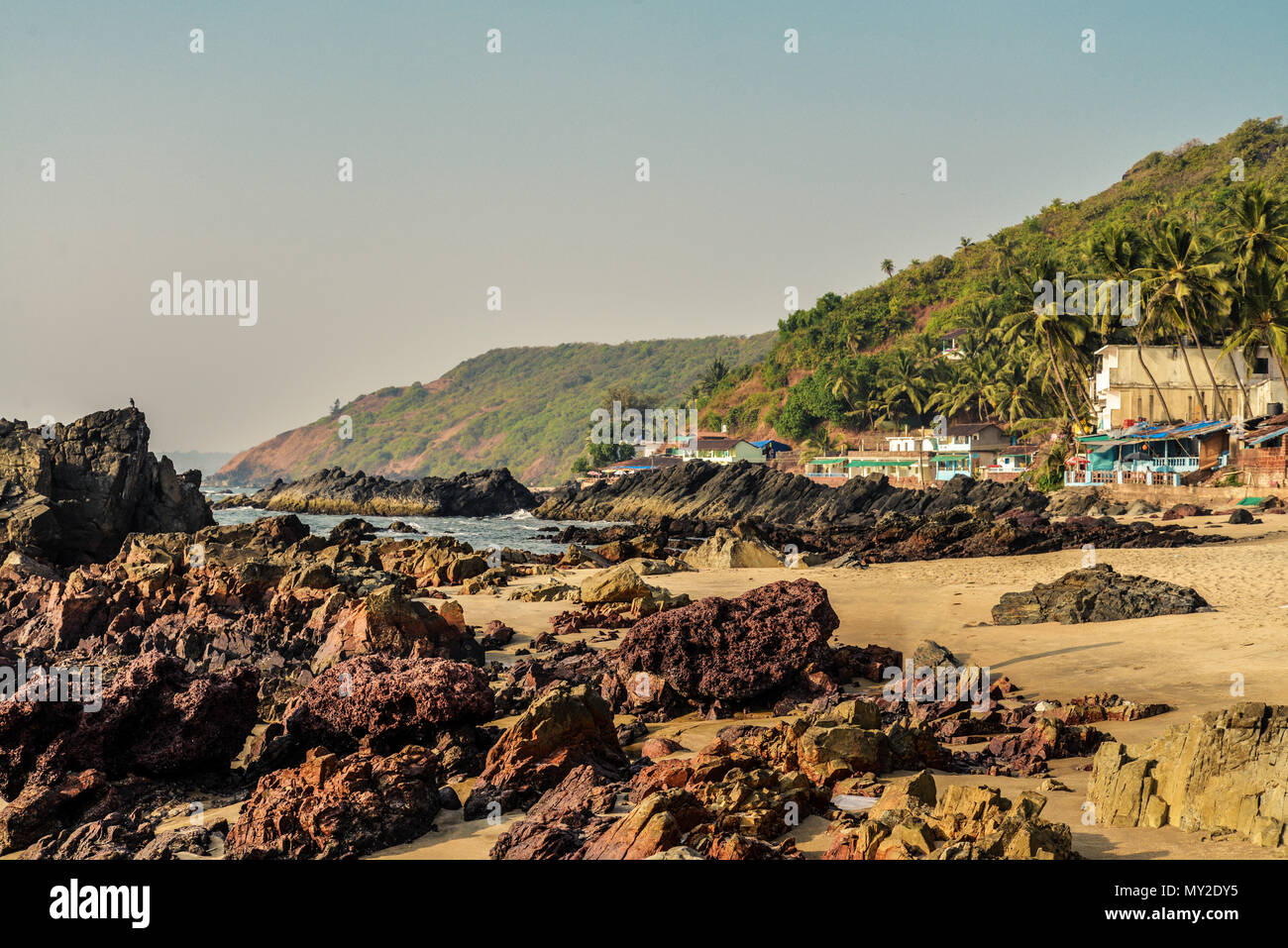 Beauty Arambol beach landscape, Goa state, India Stock Photo