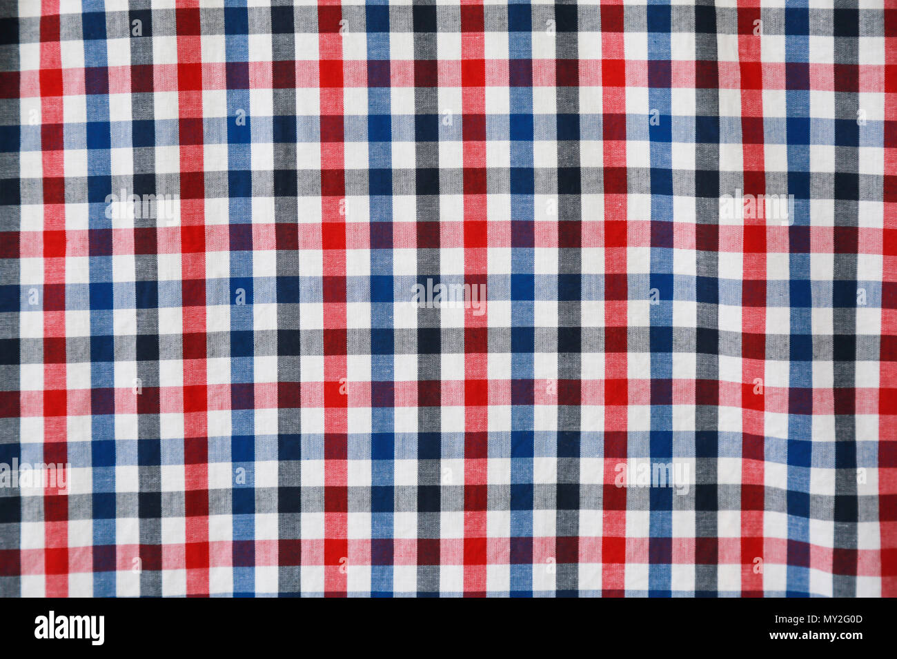 Fabric Pattern Texture Red Blue White Square Stock Photo