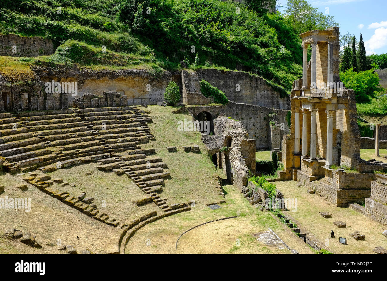 roman remains in volterra, tuscany, italy Stock Photo