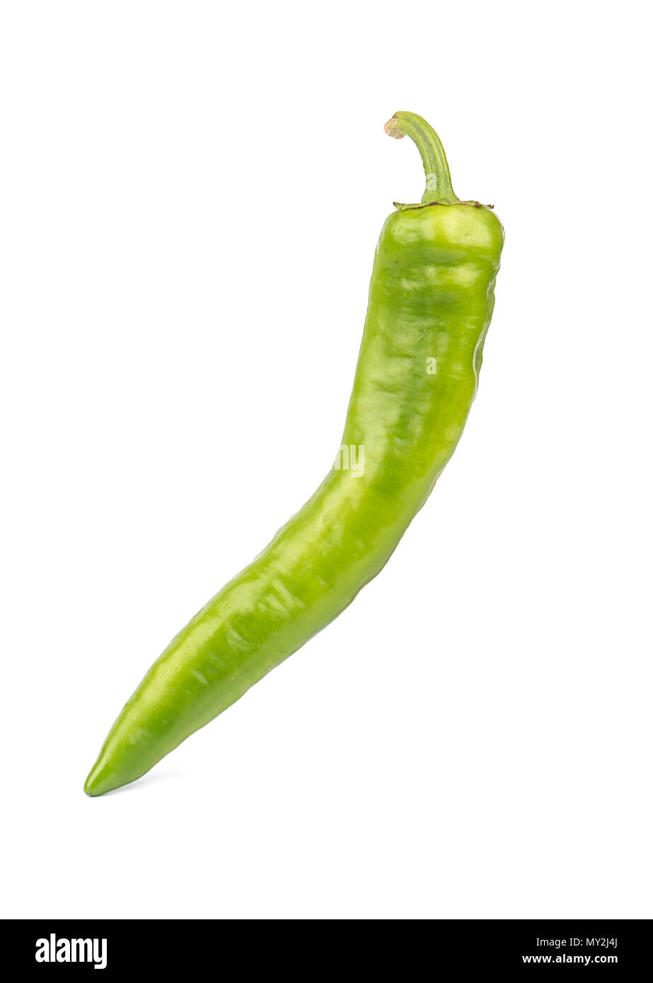 Hot green chili pepper isolated on white background Stock Photo - Alamy