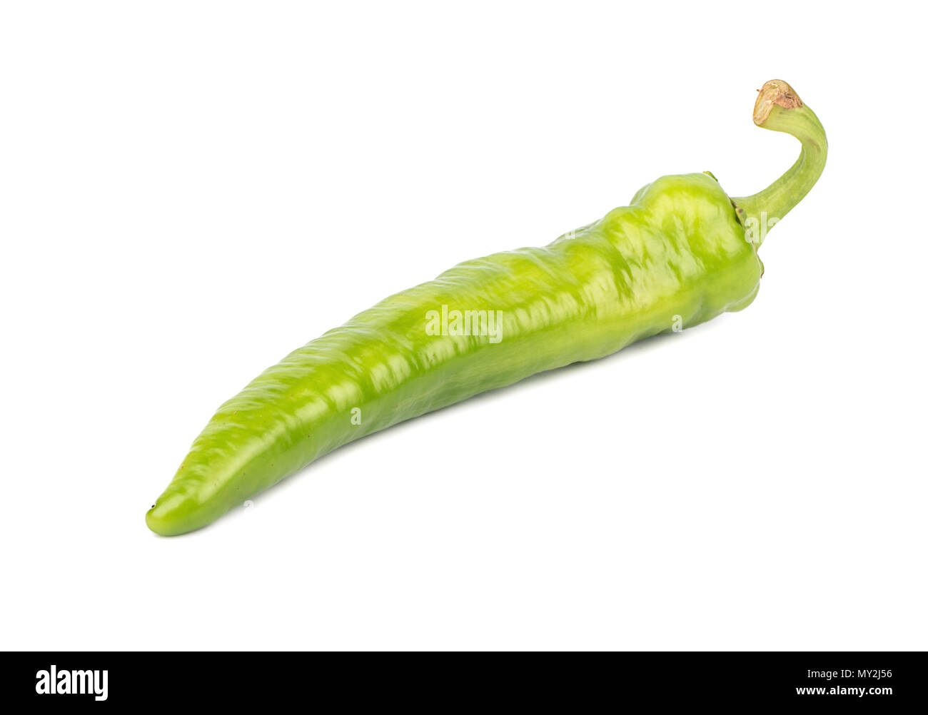 Hot green chili pepper isolated on white background Stock Photo - Alamy