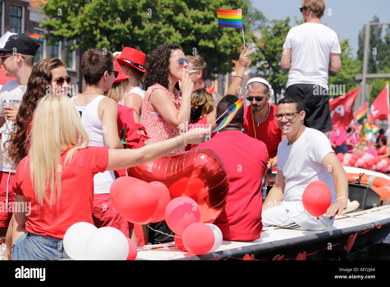 Canal Parade of the Alkmaar Pride 2018 Stock Photo - Alamy