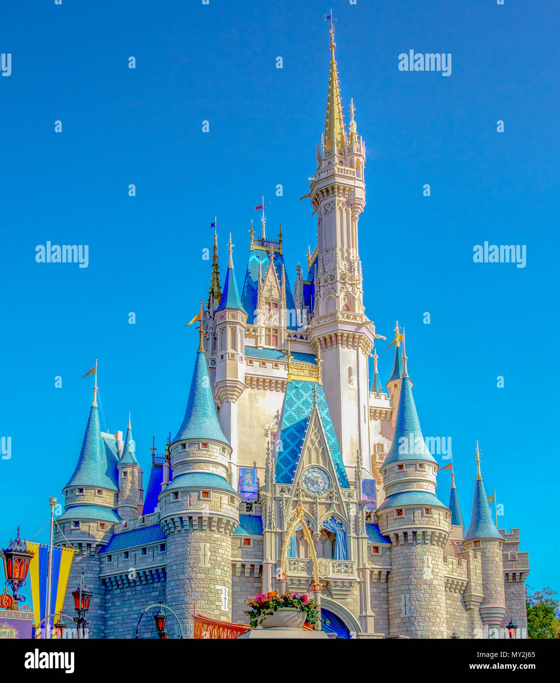 Majestic Cinderella Castle in Fantasyland , Magic Kingdom at Disney World in Orlando, Florida. Stock Photo