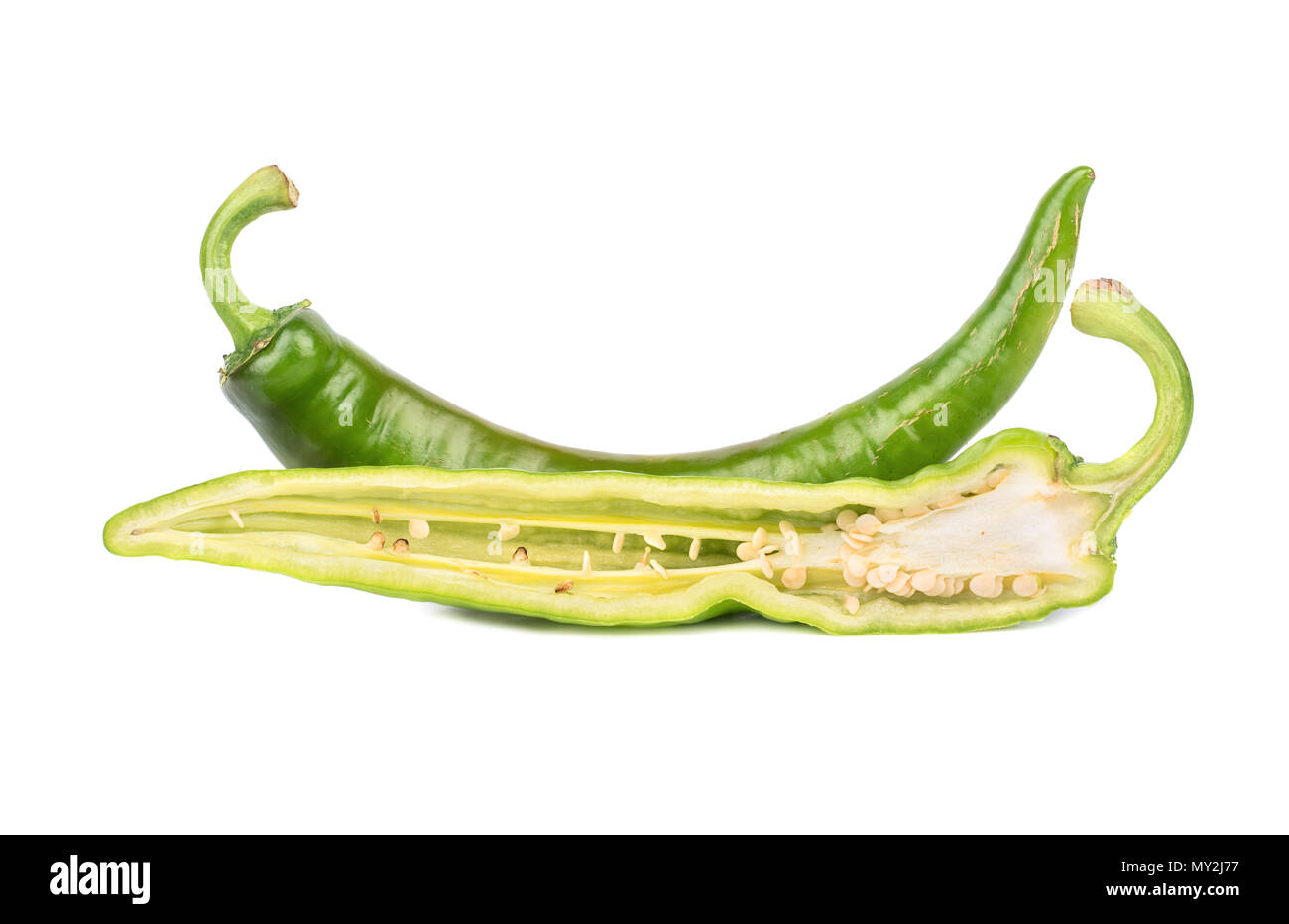 Cross section green peppers Cut Out Stock Images & Pictures - Alamy
