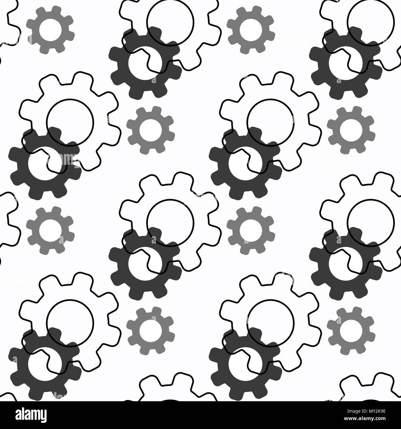 Gear Icon Seamless Pattern Vector Illustration EPS10 Stock Vector