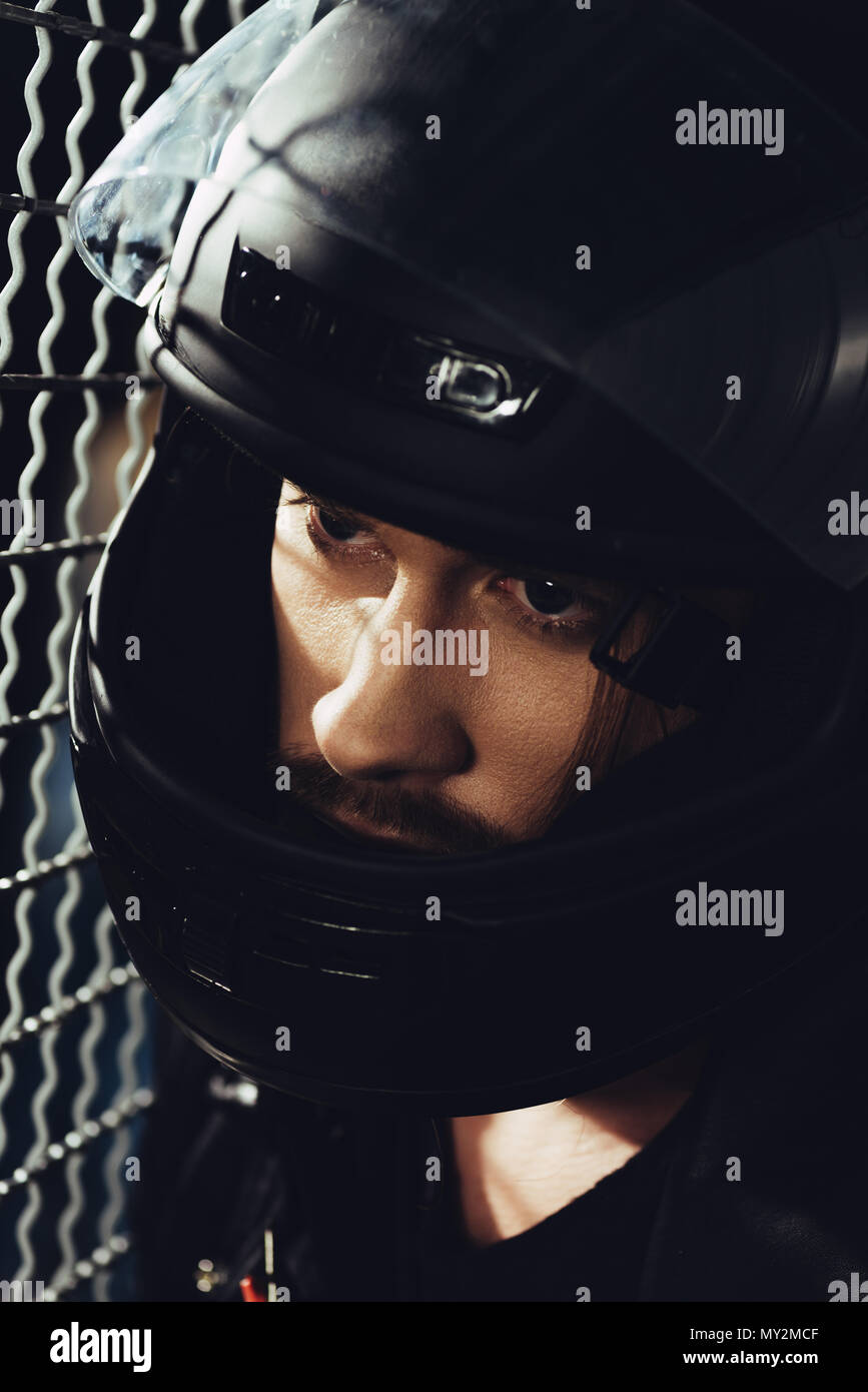 Young man in helmet hi-res stock photography and images - Alamy