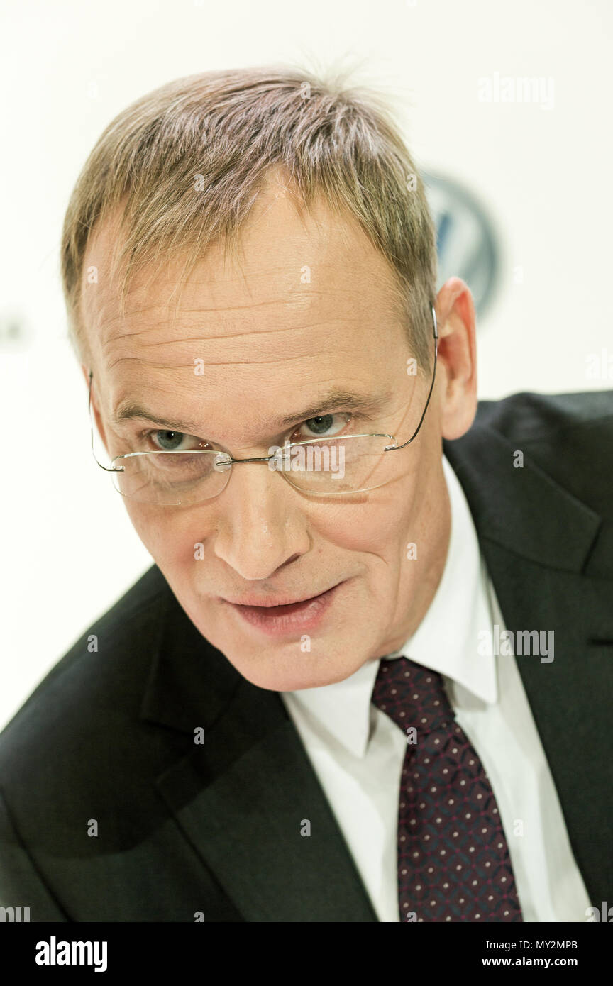 Wreschen, Poland, Eckhard Scholz, CEO of VW Commercial Vehicles Stock Photo