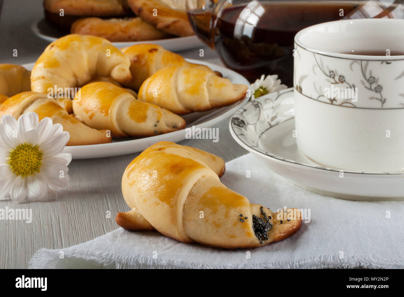 Delicious and beautiful homemade pastries. Sweet pastries Stock Photo