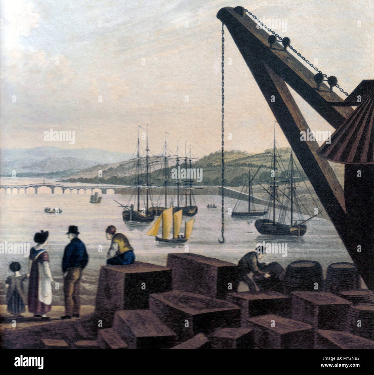 . Teignmouth New Quay in 1827 showing blocks of cut Haytor granite