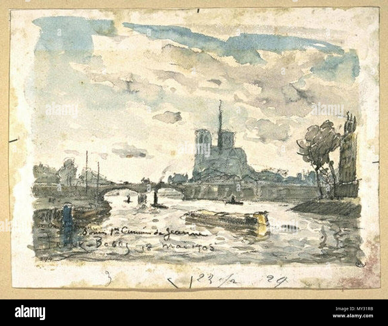 Français Vue De La Seine Et De Notre Dame Par Le Peintre