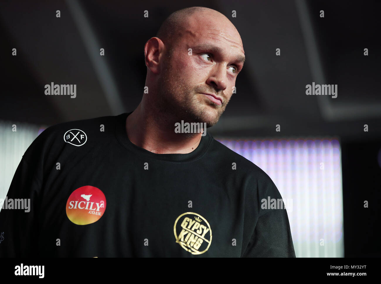 Tyson Fury during the public workout at the National Football Museum, Manchester. PRESS ASSOCIATION Photo. Picture date: Tuesday June 5, 2018. See PA story BOXING Manchester. Photo credit should read: Nick Potts/PA Wire Stock Photo